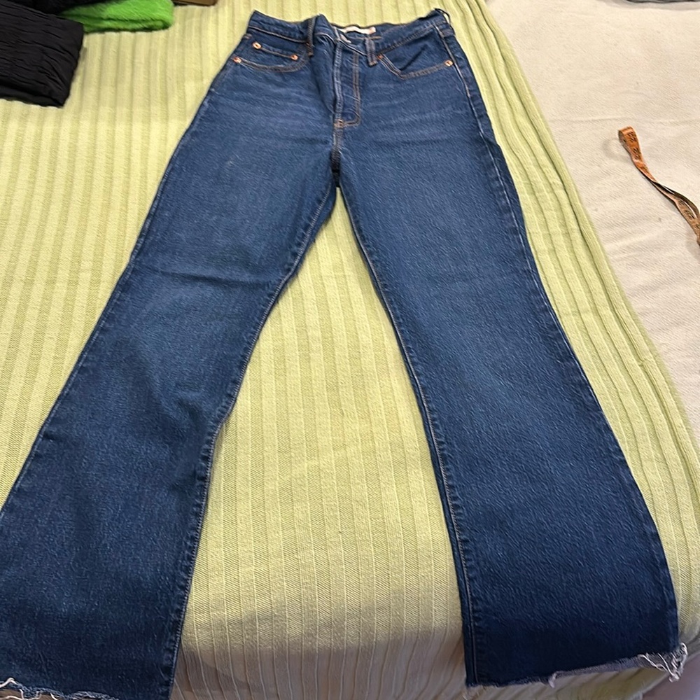 Levi’s Premium Ribcage Boot Dark Wash 5 Button Jeans Sz 26